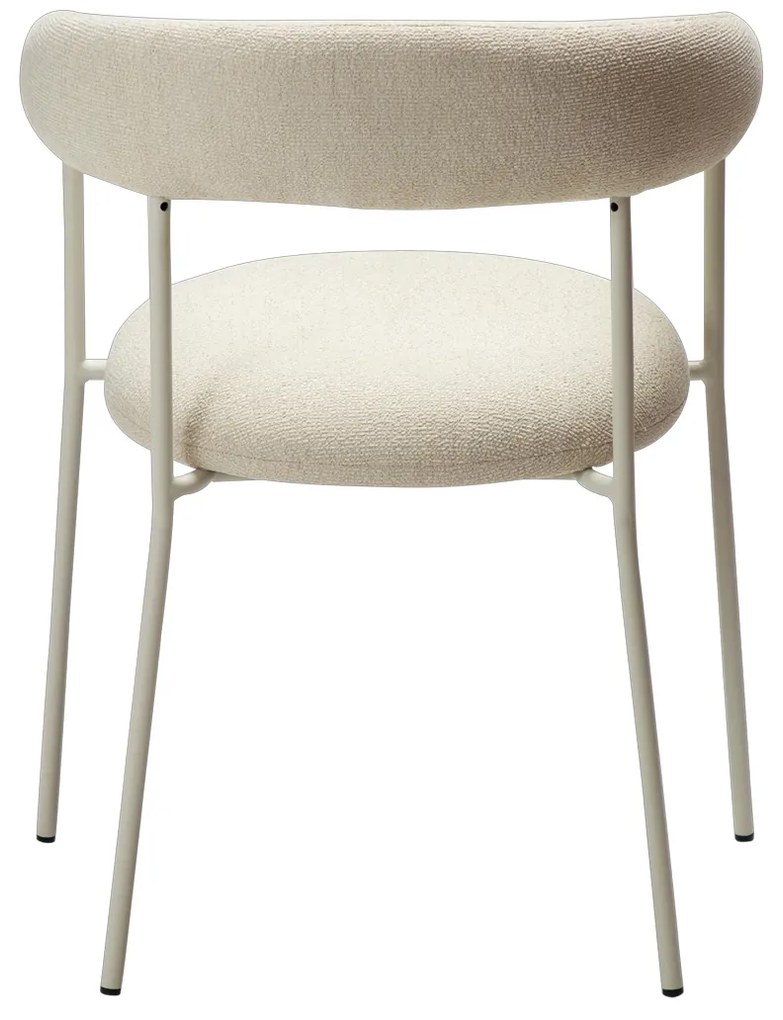 Dan-Form Plenti Eetkamerstoel Met Ronde Rug Wit Boucle