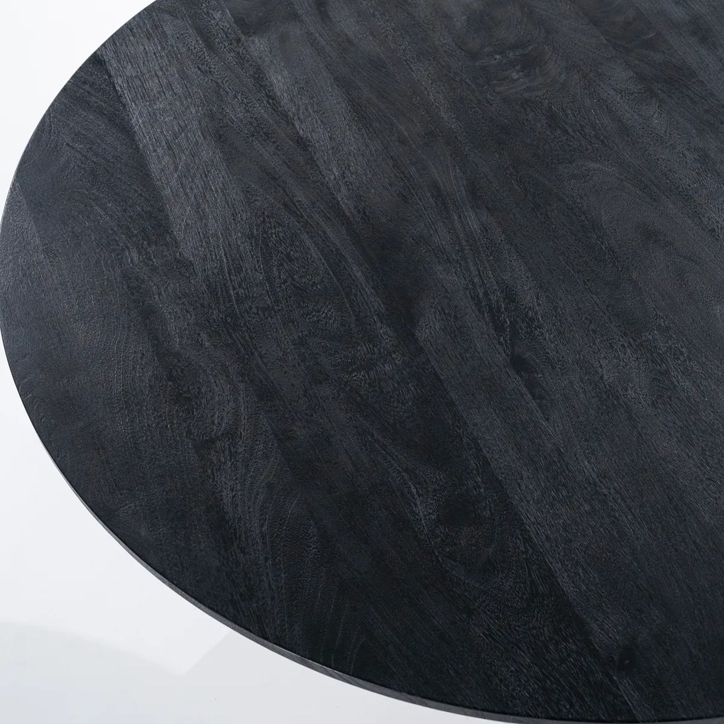 Ronde Eettafel Zwart 130 Cm - 130 X 130cm.