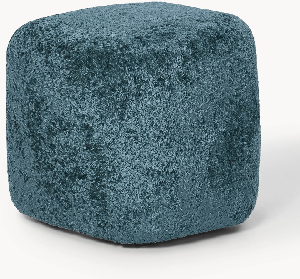 Hoge teddy bouclé poef Wolke
