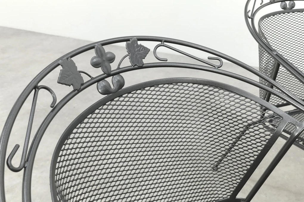 Elegance ronde stapelbare bistroset strekmetaal Ø90 cm. - Antraciet