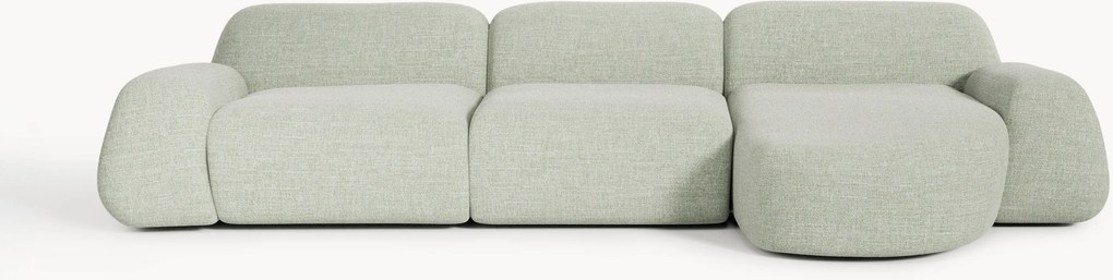 Modulaire bouclé hoekbank Wolke (4-zits)