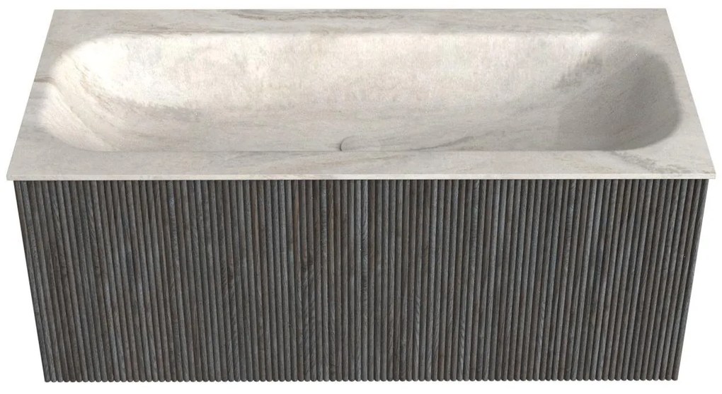 Mondiaz Kurve-dlux 100cm badmeubel shadow met 1 lade en wastafel big medium midden zonder kraangat ostra