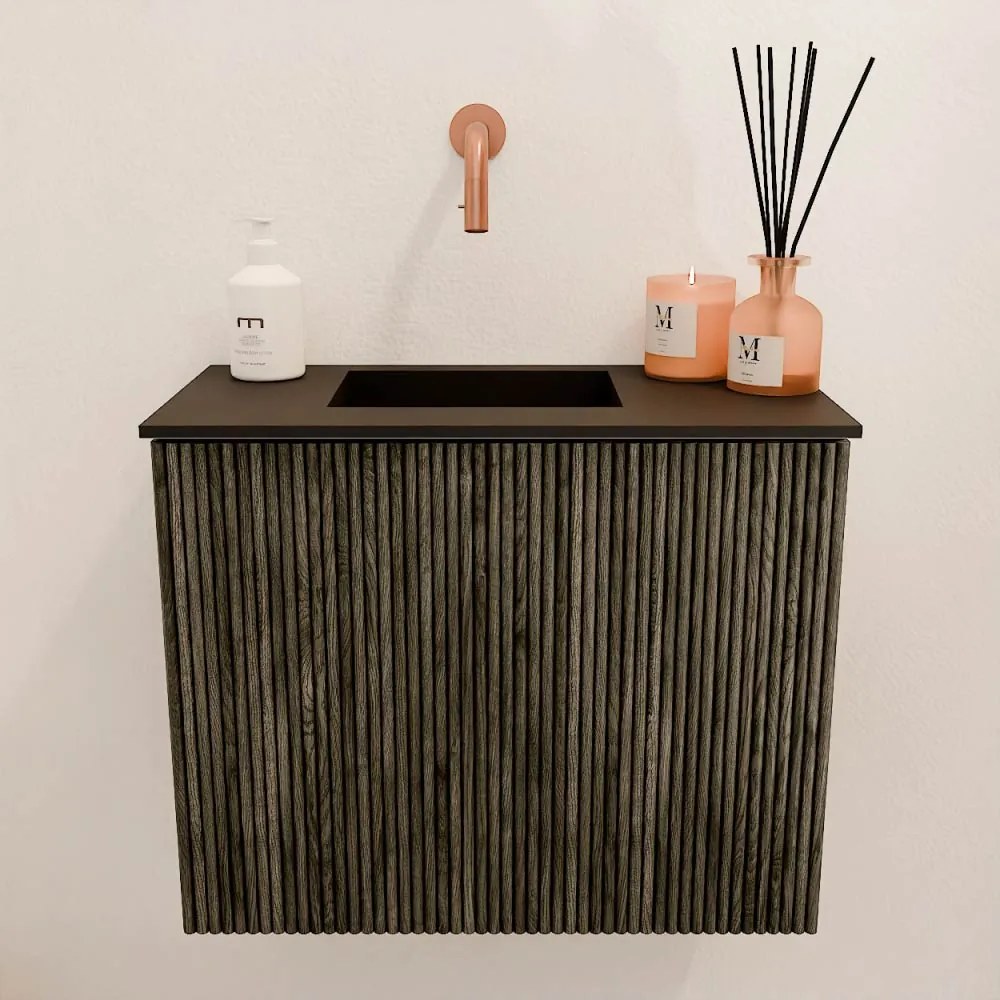 Mondiaz Joya 50cm toiletmeubel shadow met wastafel faye links zonder kraangat urban