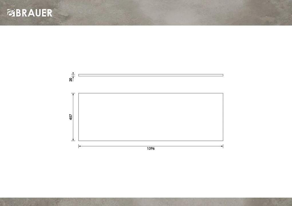 Brauer Vulcanic toppaneel natuursteen 140cm antraciet