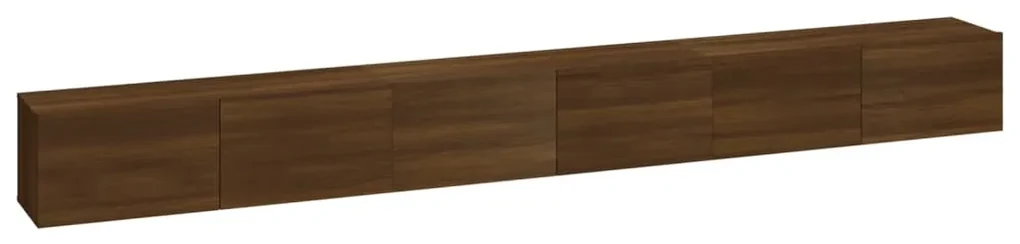 vidaXL 3-delige Tv-meubelset bewerkt hout bruineikenkleurig