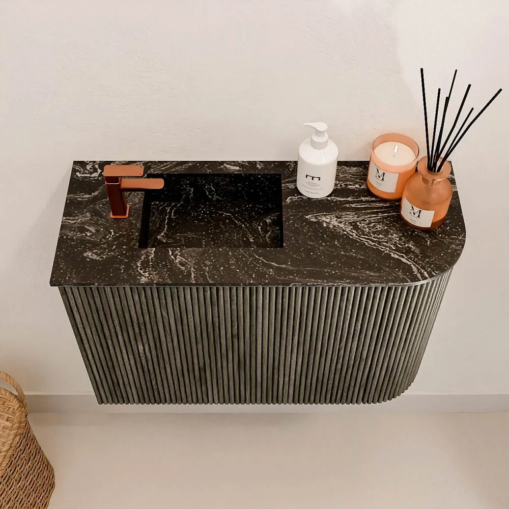 Mondiaz Joya DLux 60cm toiletmeubel ronding rechts shadow met wastafel faye links 1 kraangat lava