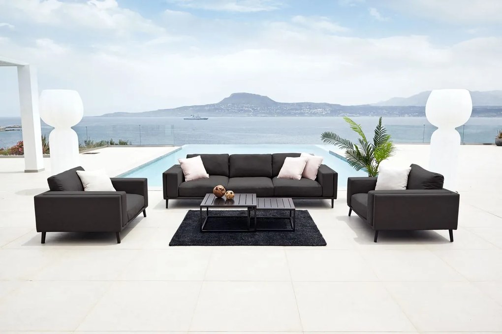 Flow. Doozy XL sofa set sooty All Weather loungeset Antraciet Sunbrella loungeset LoungesetSofaset outdoor textiel - weerbestendig