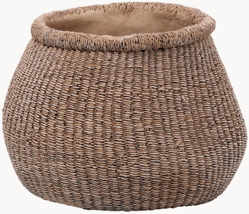 Handgemaakte bloempot Faux-Puff van beton, H 19 cm