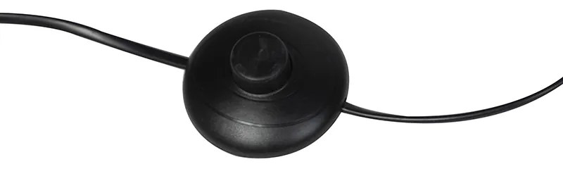 Industriële vloerlamp zwart met goud 3-lichts - Tommy