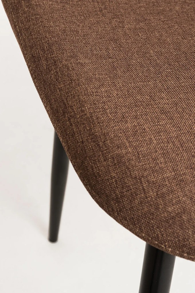 Set 4 Teok Black Stoffen Stoelen