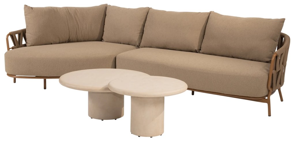 Hampton Biarritz chaise longue loungeset 4 delig amber 4 Seasons Outdoor