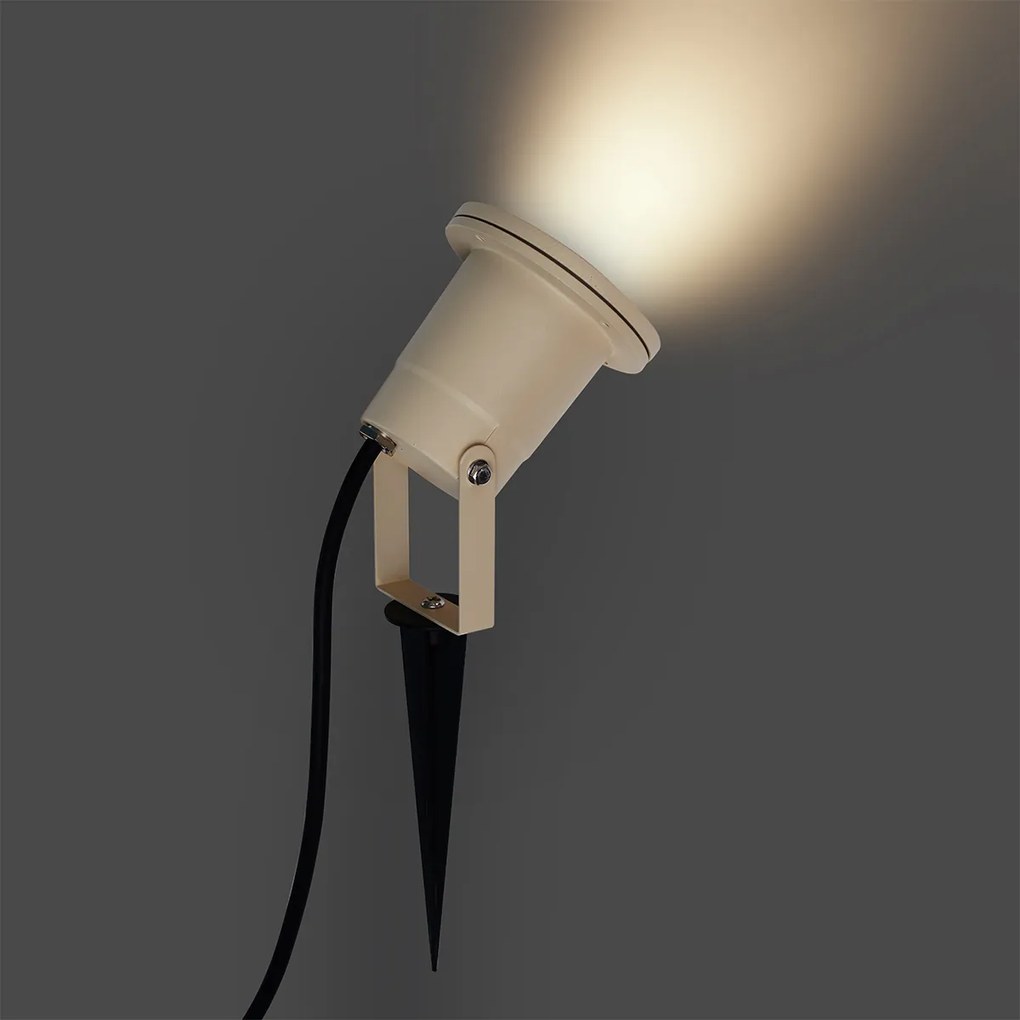 Prikspot beige GU10 50mm verstelbaar IP65 incl. snoer en stekker - Basic