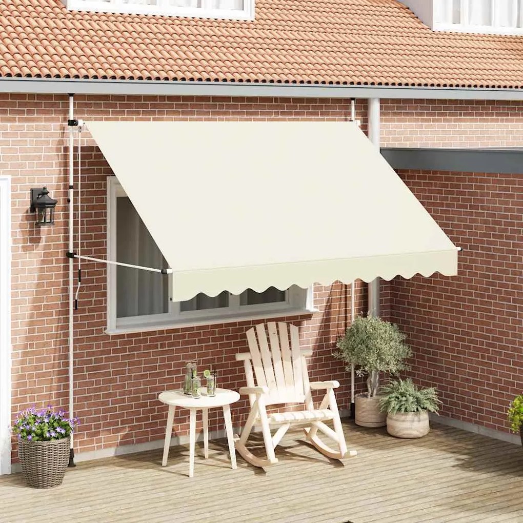 vidaXL Luifel handmatig uittrekbaar 300 cm crème