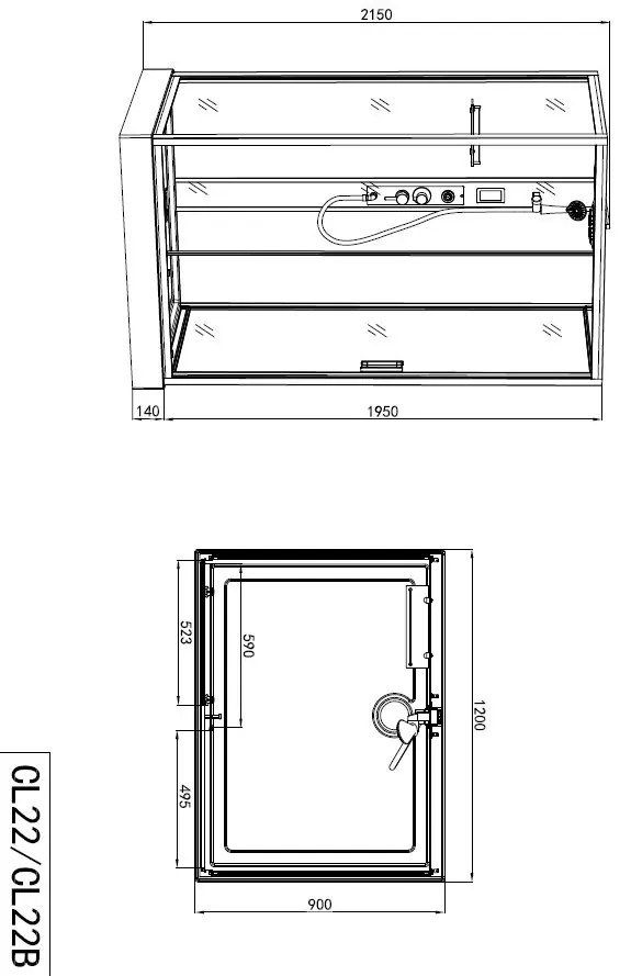Badstuber Boston complete douchecabine 120x90x215cm zwart mat