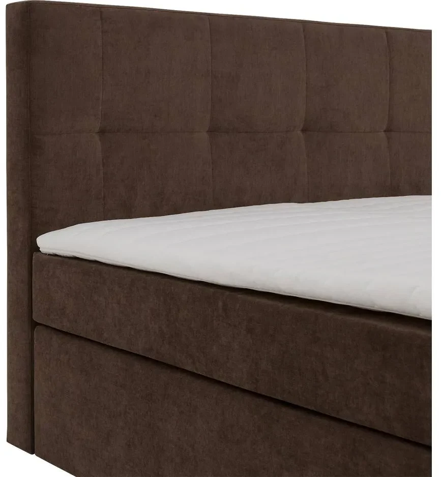 Goossens Basic Boxspring Compleet Rud, Vlak 160 x 200 cm (=2x 80 x 200 cm) met hoofdbord, 2 x matras, 1 x topper