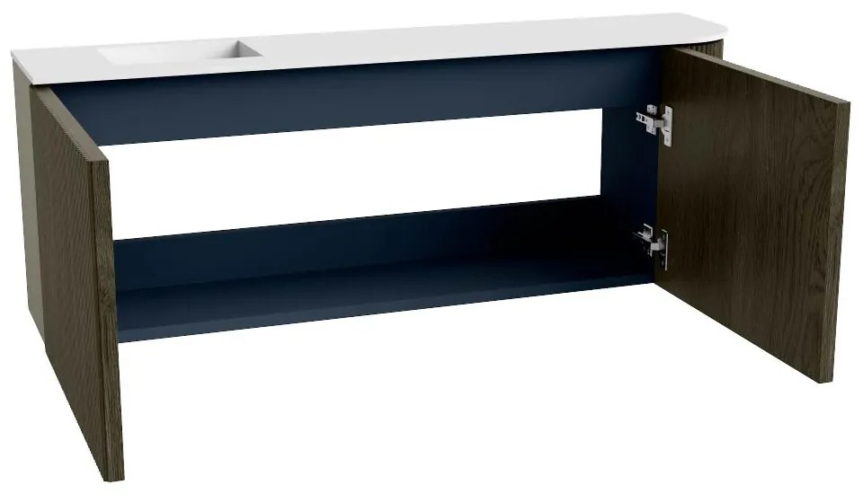 Mondiaz Joya 110cm toiletmeubel ronding rechts shadow met wastafel faye links zonder kraangat talc