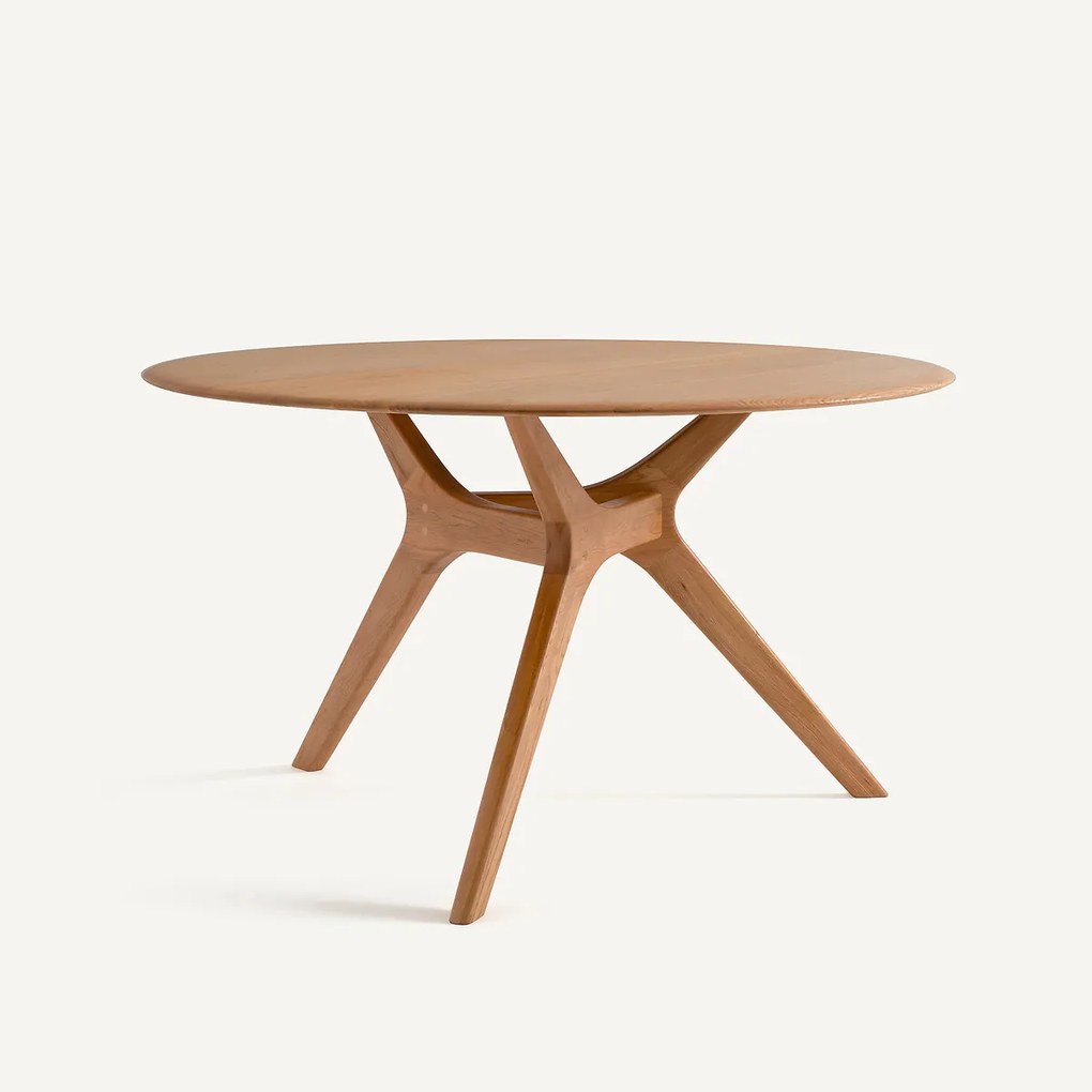 Ronde tafel in massieve eik Ø130 cm, Maricielo
