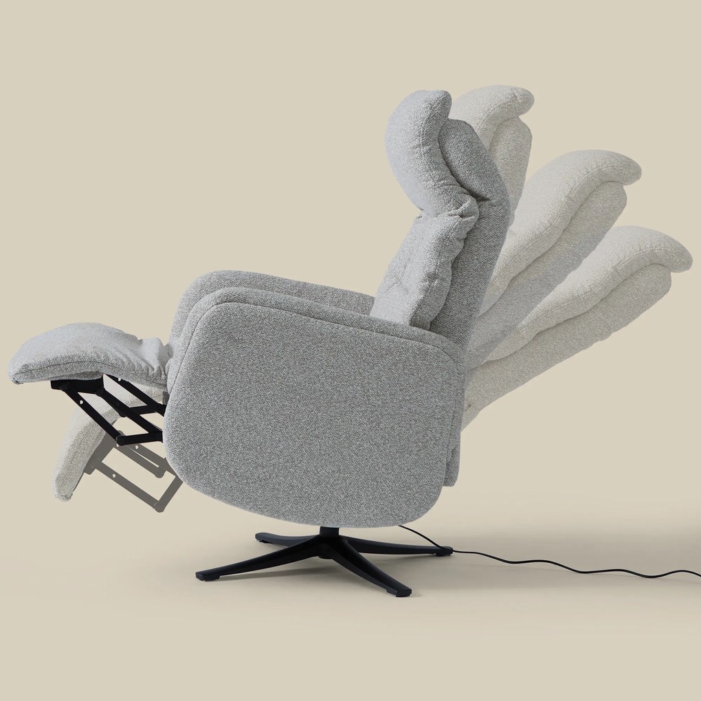 Elektrisch Verstelbare Stoel Lichtgrijze Stof