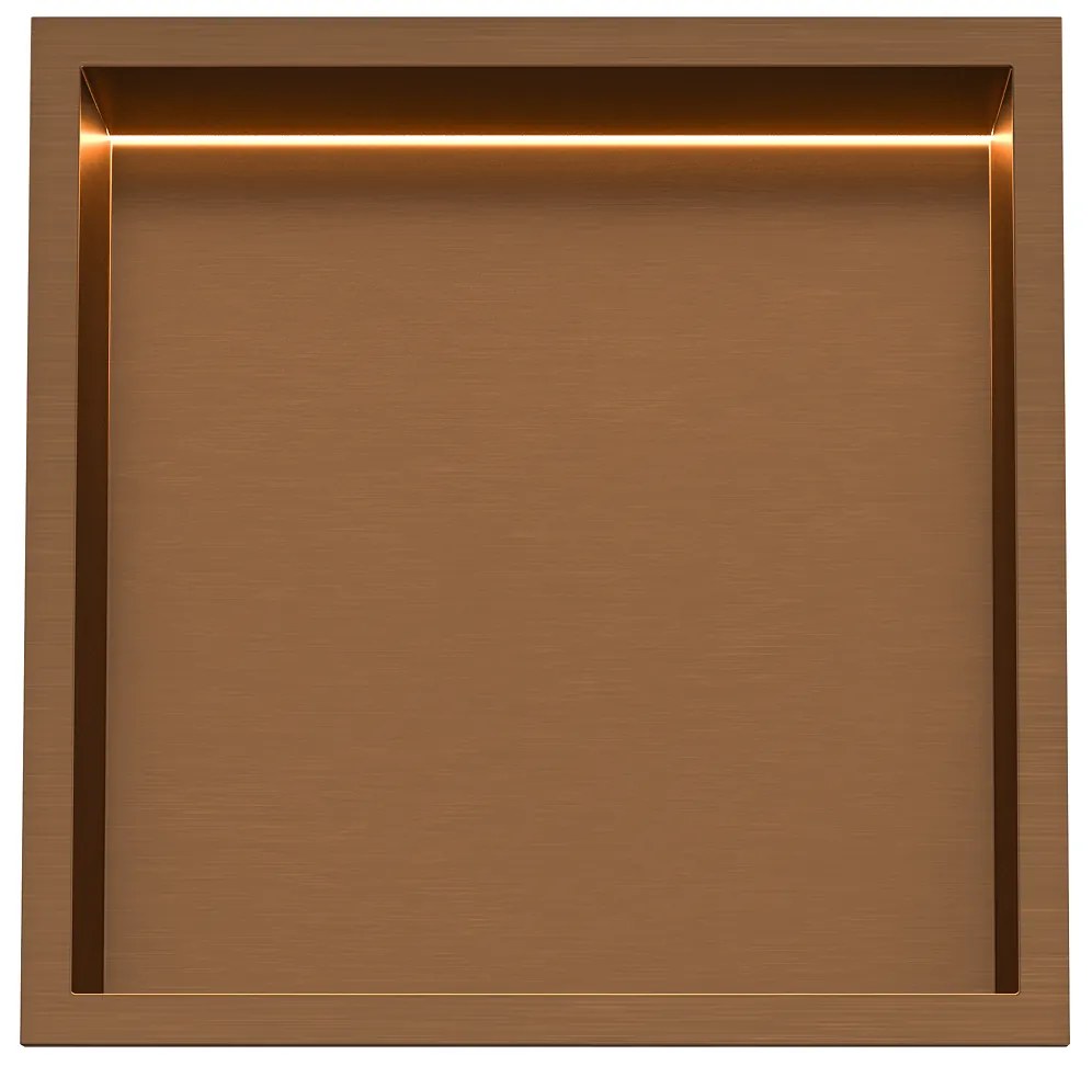 Saniclear Lucio inbouwnis met LED verlichting 30x30cm mat rose goud