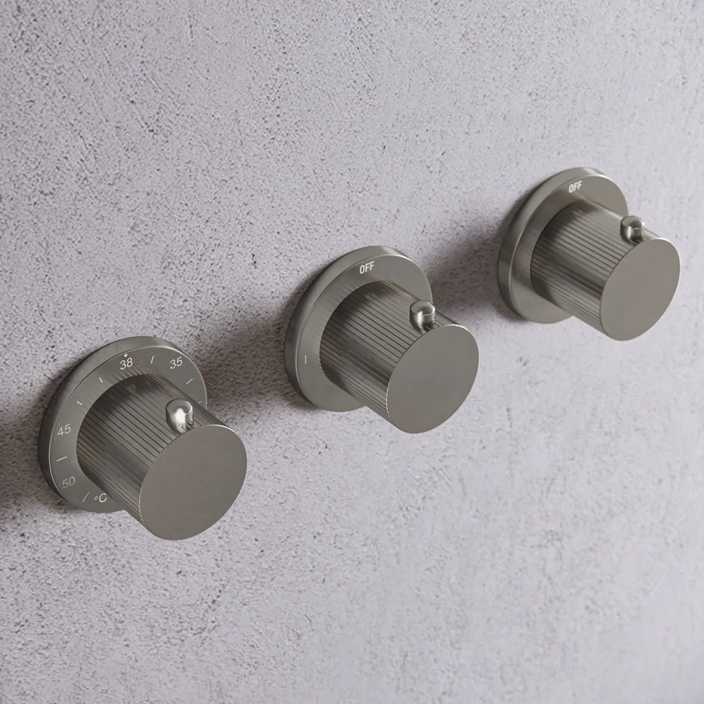 Saniclear Plus Stripes Pro inbouw badkraan met vrijstaande uitloop RVS