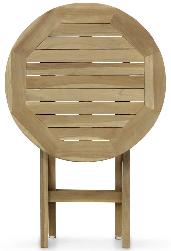 Tuintafel Rond 60 cm Teak Old teak greywash Derby inklapbare