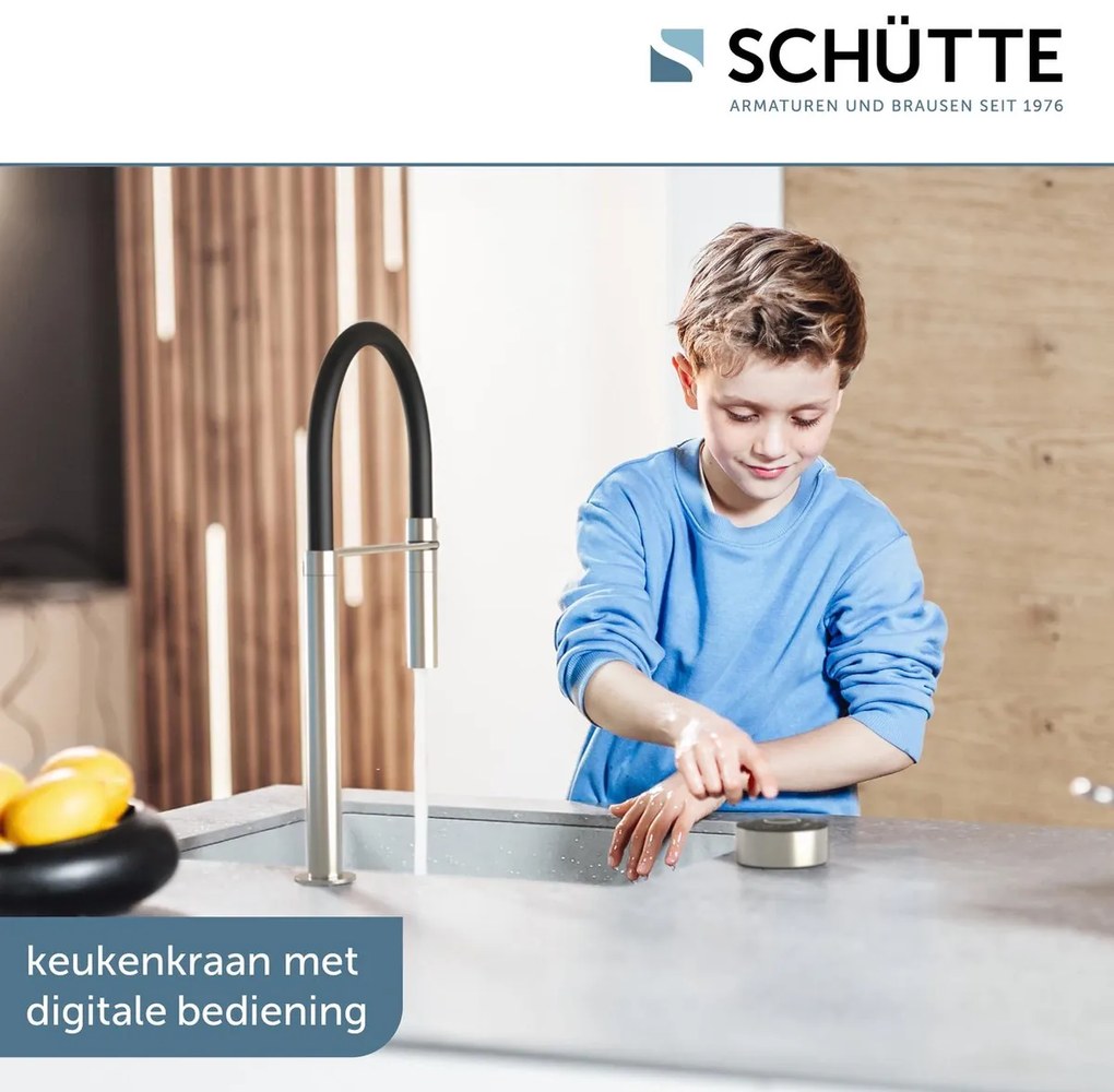 Schutte Aquadot digitale keukenkraan met smart control zwart mat