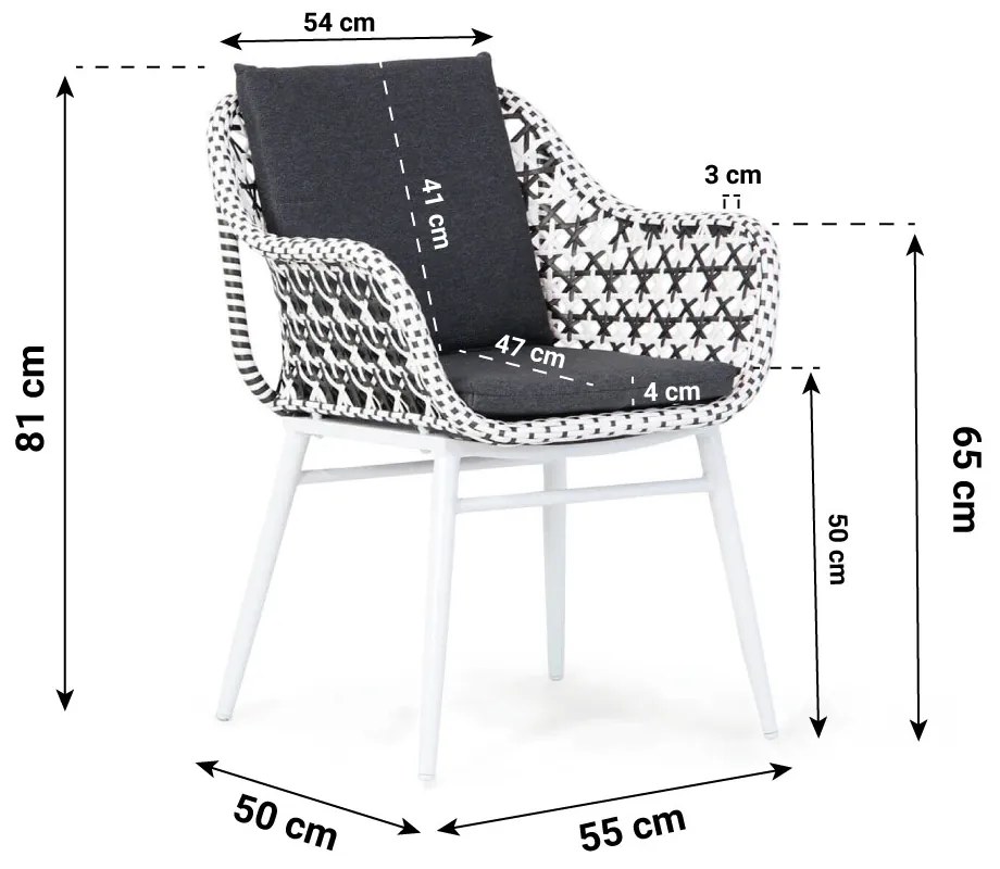 Tuinset 4 personen 180 cm Aluminium/wicker Zwart Lifestyle Garden Furniture Dolphin/Como