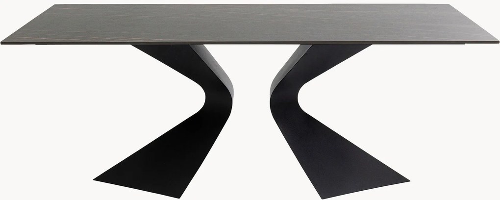 Eettafel Gloria met stenen tafelblad, 180 x 90 cm