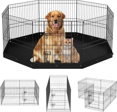 VEVOR Puppy Playpen 8-delige puppyren 609,6 cm hoog Hondenren met vloermat Gemaakt van 600D Oxford-stof Hondenren Gemaakt van Q235 Hondenren met vrije uitloop voor kleine en middelgrote huisdieren