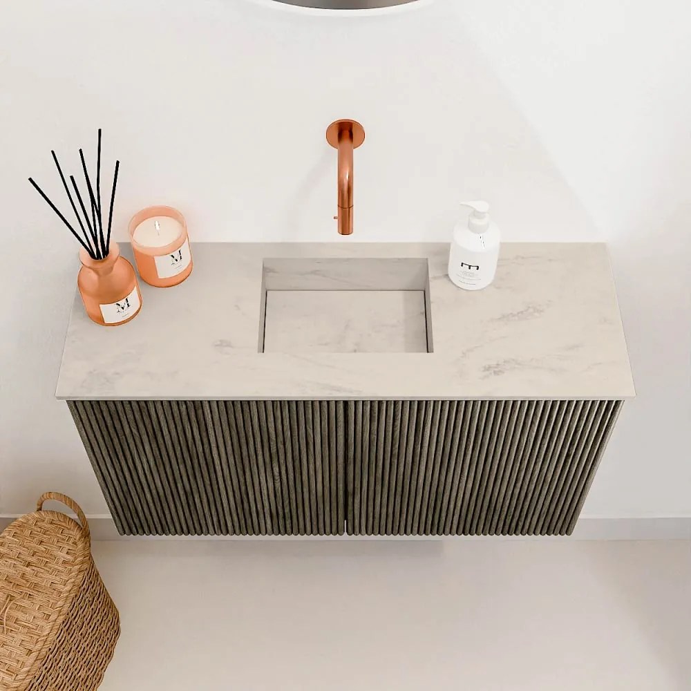 Mondiaz Joya DLux 70cm toiletmeubel shadow met wastafel faye midden zonder kraangat opalo