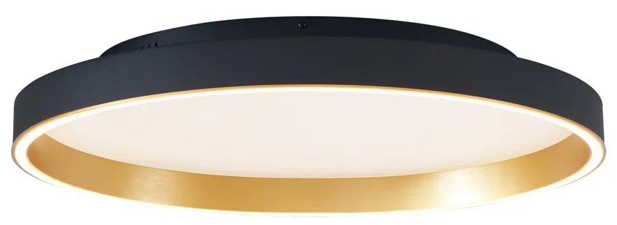 Design plafondlamp zwart met goud 60cm incl. LED 3-way switch - Ingo