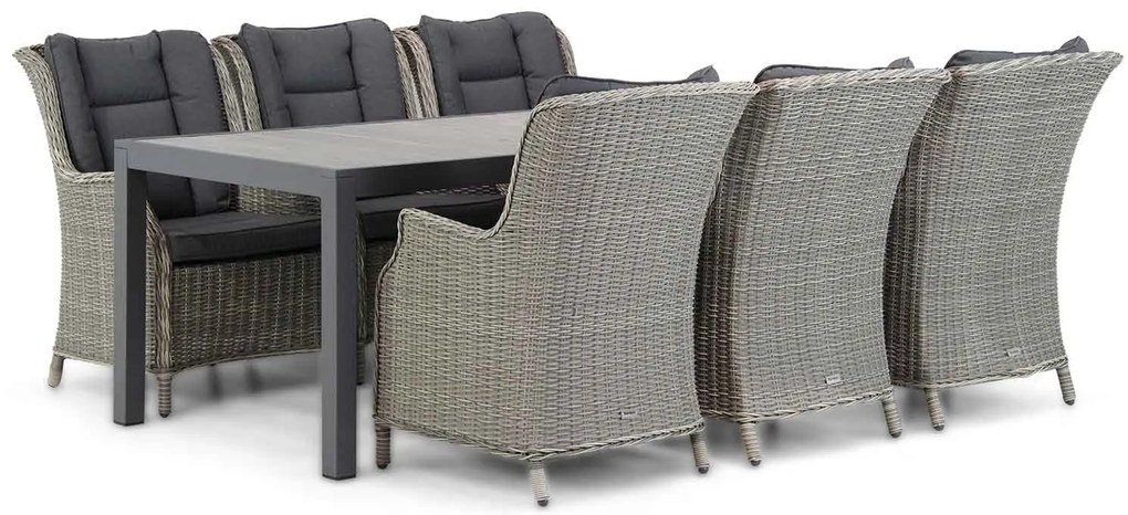 Tuinset 6 personen 220 cm Wicker Grijs Garden Collections Aberdeen/Residence