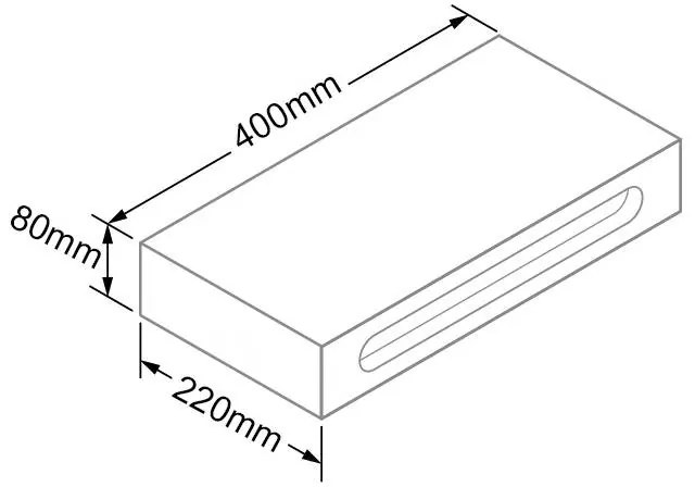 Lambini Designs eiken planchet met handdoekhouder 40x22x8cm