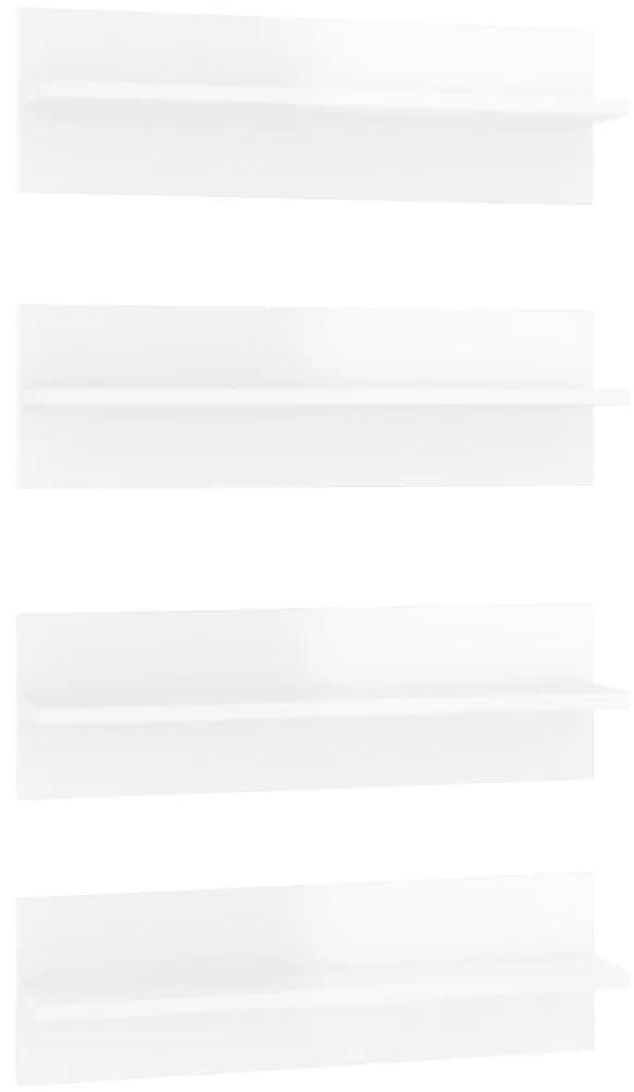 vidaXL Wandschappen 4 st 60x11,5x18 cm spaanplaat hoogglans wit