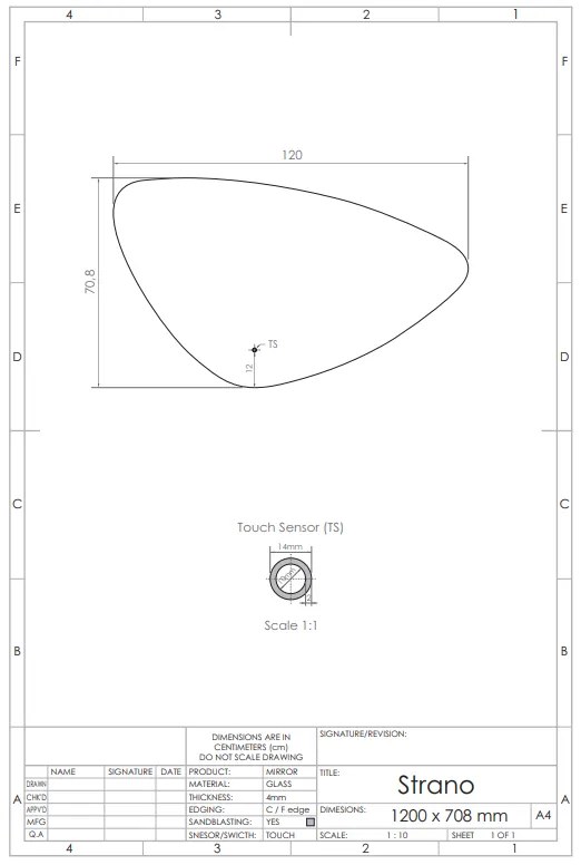 Gliss Design Strano spiegel met LED-verlichting en verwarming 120cm