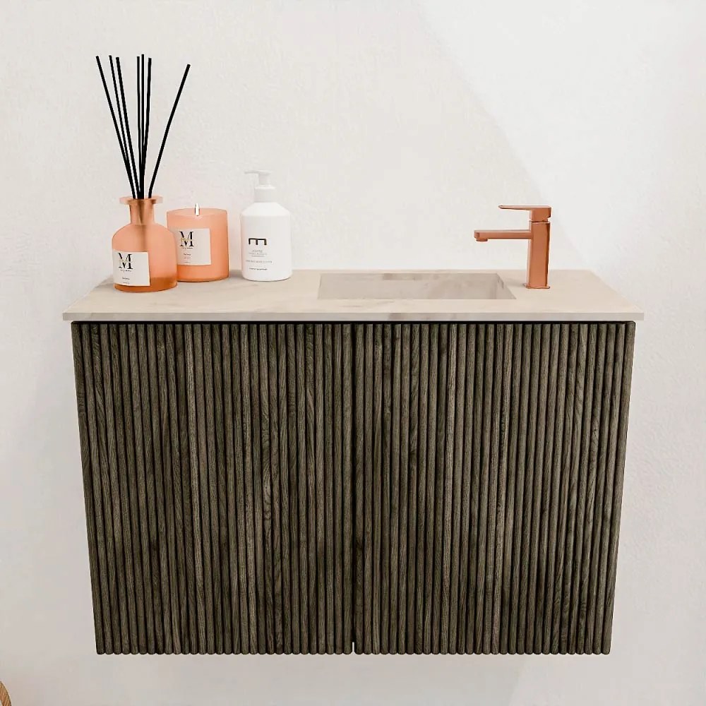 Mondiaz Joya DLux 60cm toiletmeubel shadow met wastafel faye rechts 1 kraangat frappe
