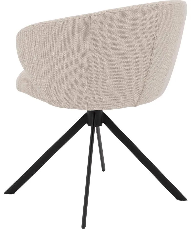 Goossens Stoel Noomi beige stof met armleuning,