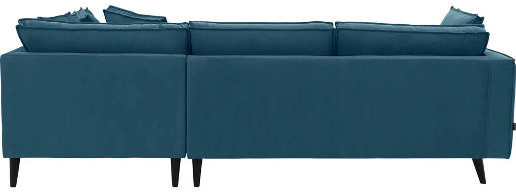 Goossens Bank Suite blauw, stof, 3-zits, elegant chic met ligelement rechts