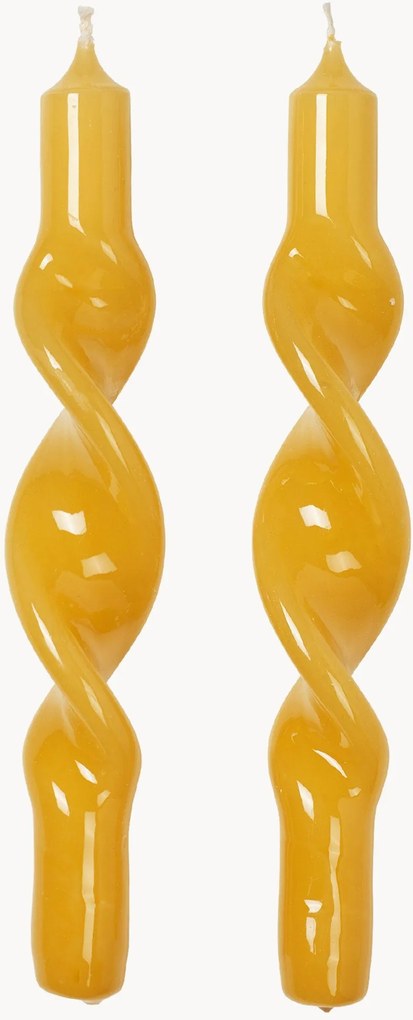 Handgemaakte steekkaarsen Twist, 2-delig