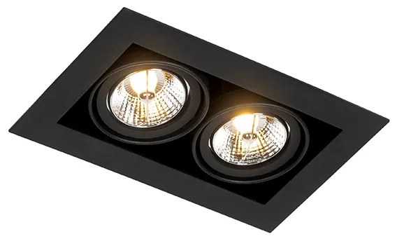 Smart inbouwspot zwart 2-lichts verstelbaar incl. 2 Wifi GU10 70mm - Oneon 70