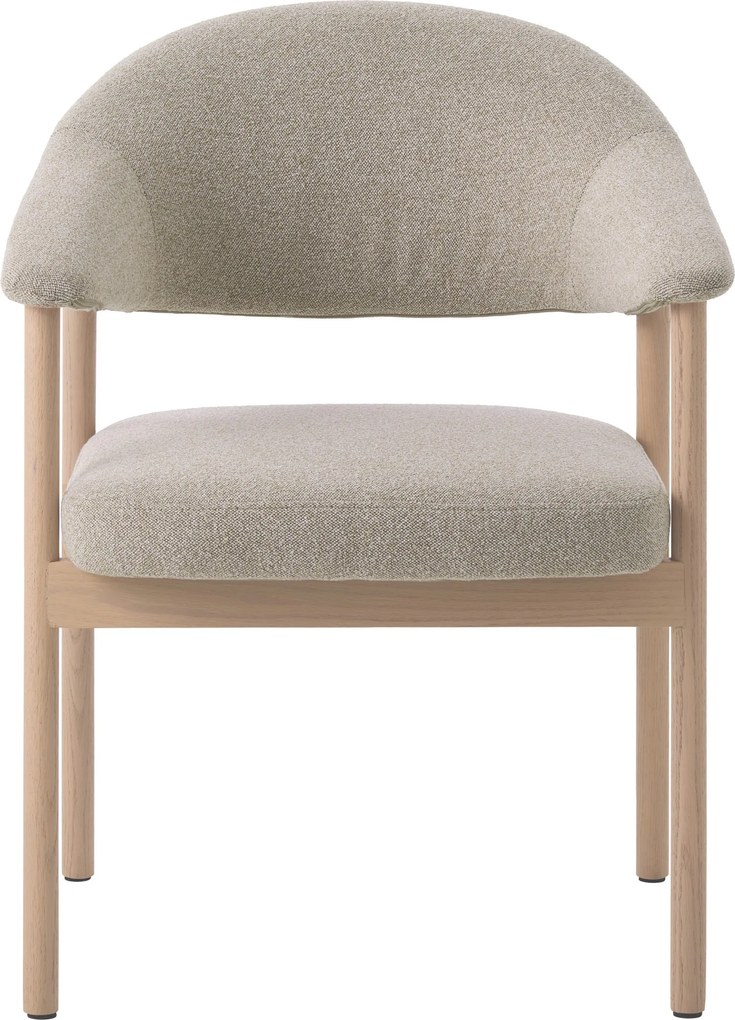 GARDA beige mélange (stof Lake 120) / gebleekt eiken geolied - GESTOFFEERDE STOEL VOOR WOONKAMER/EETKAMER