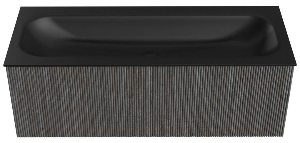 Mondiaz Kurve 120cm badmeubel shadow met 1 lade en wastafel big large midden zonder kraangat urban