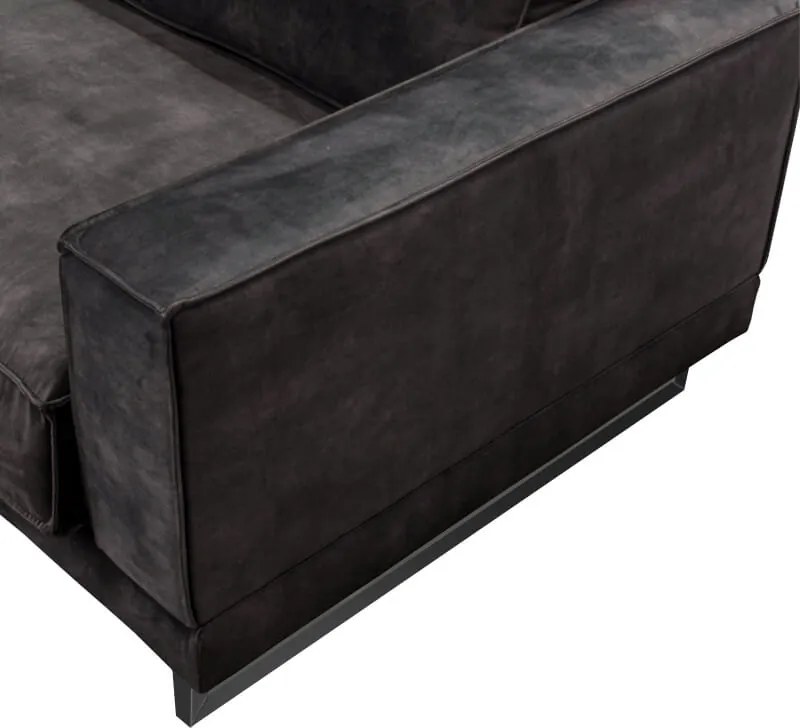 Hoekbank Fandango rechts | stof Adore antraciet 68 | 2,96 x 2,54 mtr breed