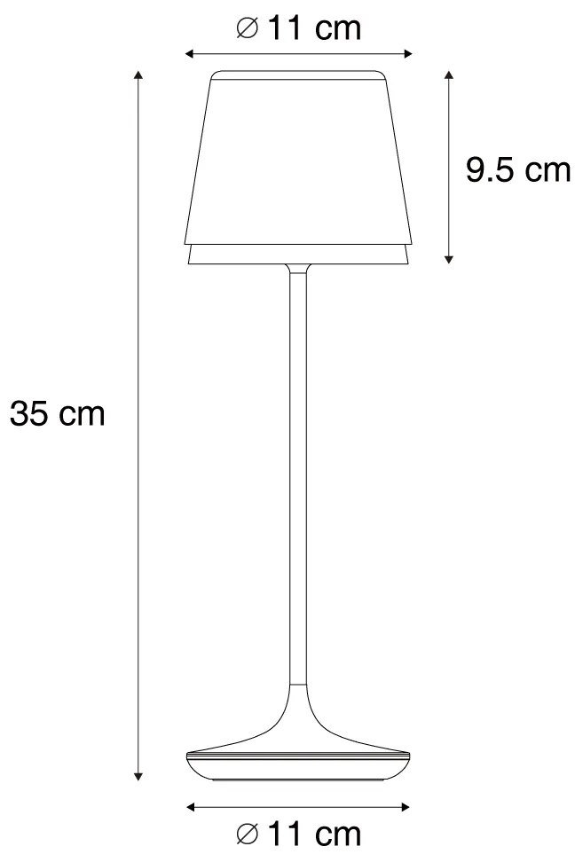 Buitenlamp met dimmer Tafellamp met dimmer groen incl. LED IP65 oplaadbaar met laadstation - Bass Modern IP65 Buitenverlichting rond Lamp