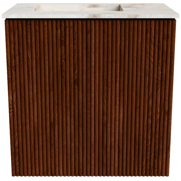 Mondiaz Joya DLux 40cm toiletmeubel ruby met wastafel faye links 1 kraangat frappe