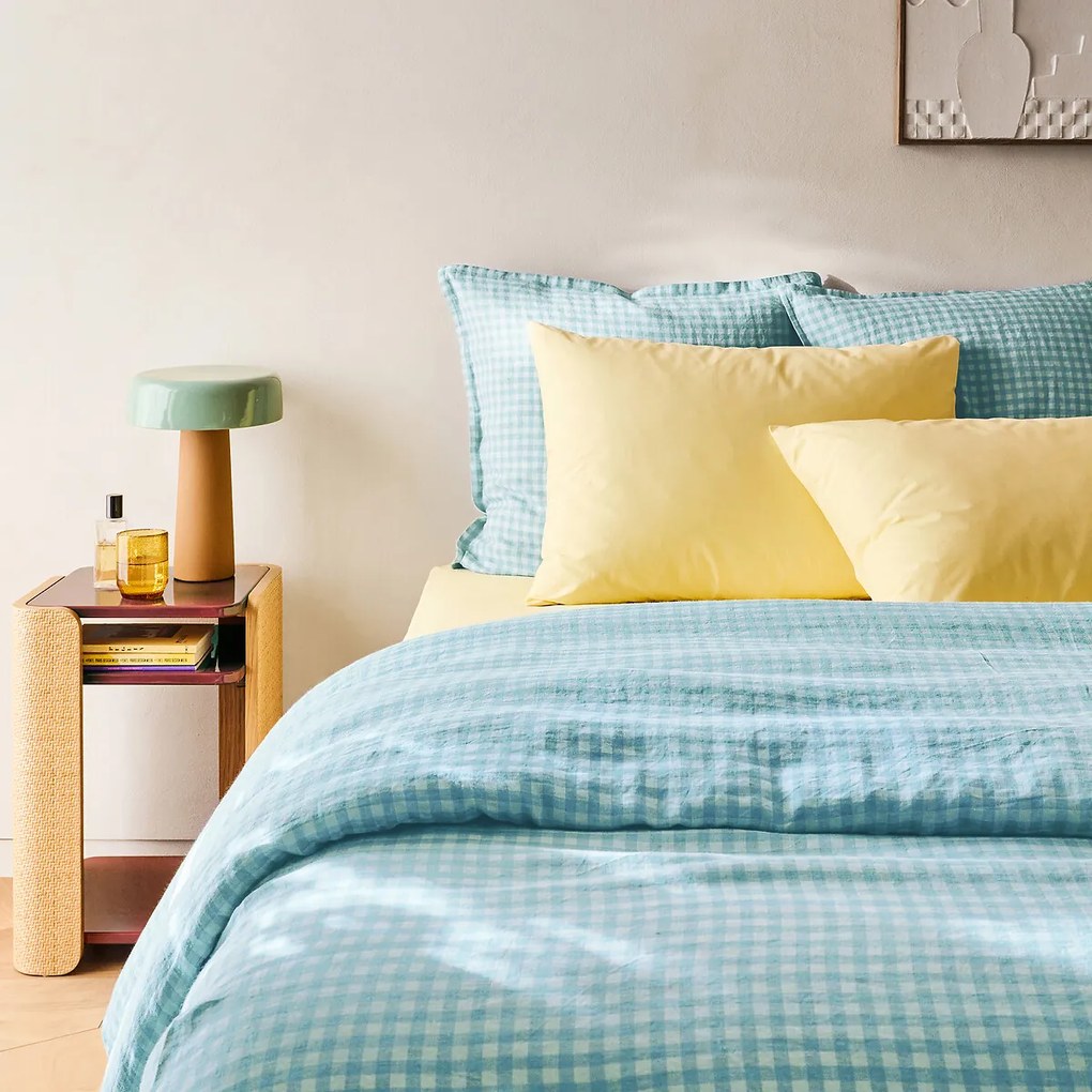 Kussensloop in gewassen linnen, ACÉLIE BLEU