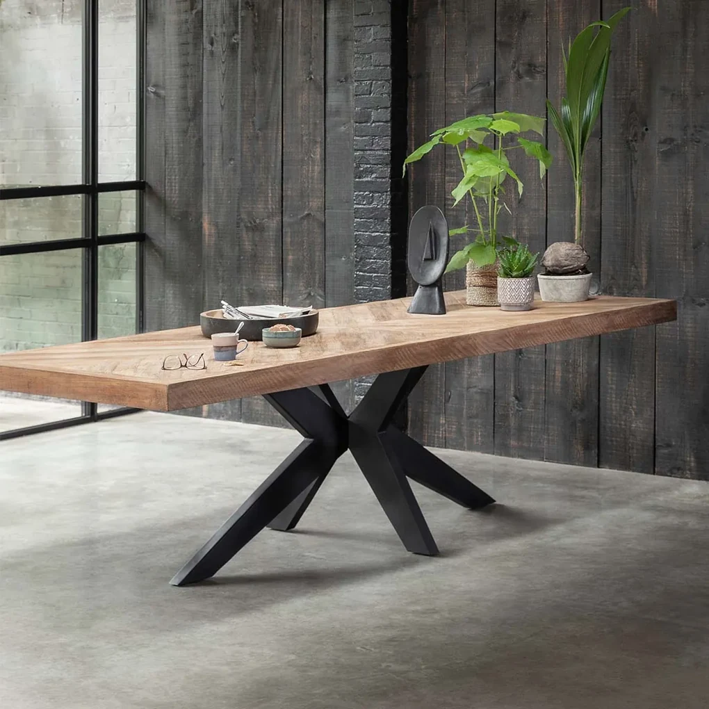 DTP Home Masterpiece Einstein Teak Eettafel Hongaarse Punt 260 Cm - 260 X 100cm.