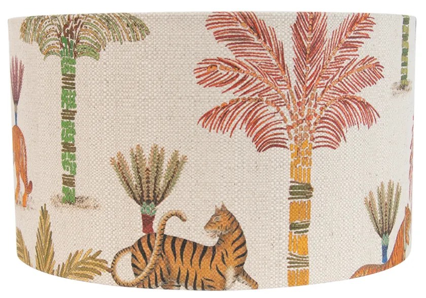 Stoffen lampenkap multicolor met dierenprint 35/35/20