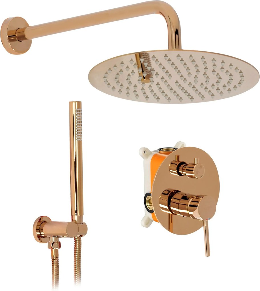 Inbouw regendoucheset Rea Lungo Copper + BOX
