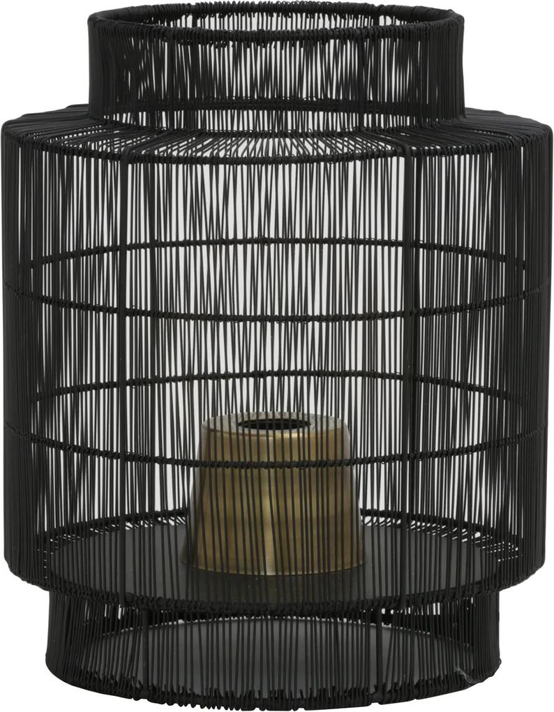 Tafellamp GRUARO - mat zwart-antiek brons
